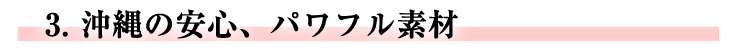 沖縄の安心、パワフル素材
